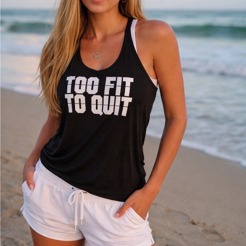 PINK Victoria's Secret Black Graphic Tank Top